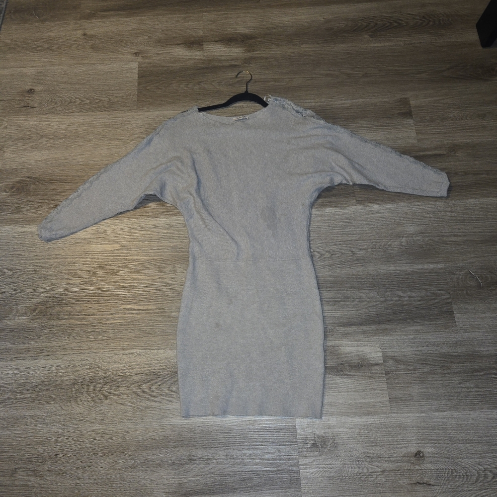 Orsay Light Gray Knit Dress with Subtle Texture